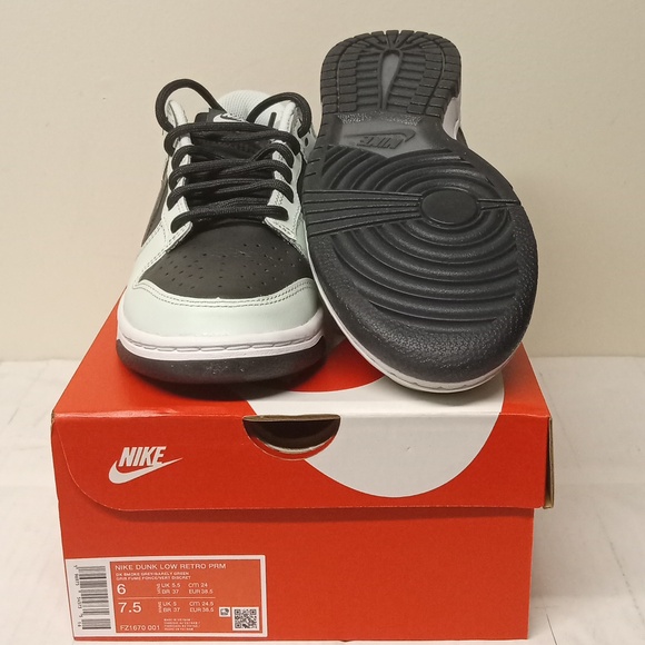 Nike Dunk Low Retro PRM/Dark Smoke Grey-White-Barely Green/6Y=7.5W /FZ1670-001 - Picture 7 of 15
